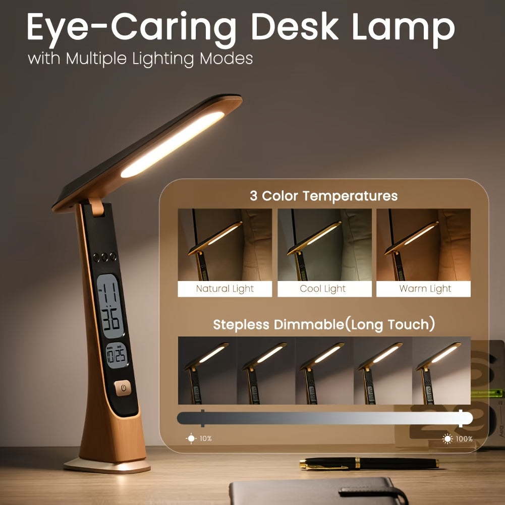 Lampe de bureau en plastique, bras pliable, rechargeable, sans fil, mise en situation
