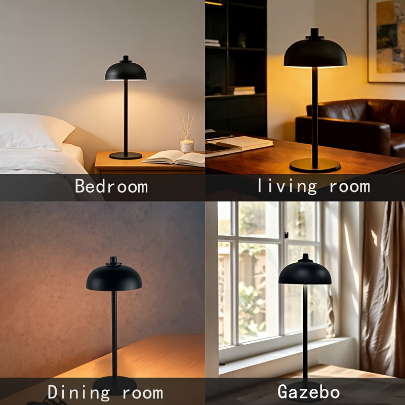 Lampe de bureau en métal — Mode veilleuse et bras orientable, vue d'ensemble