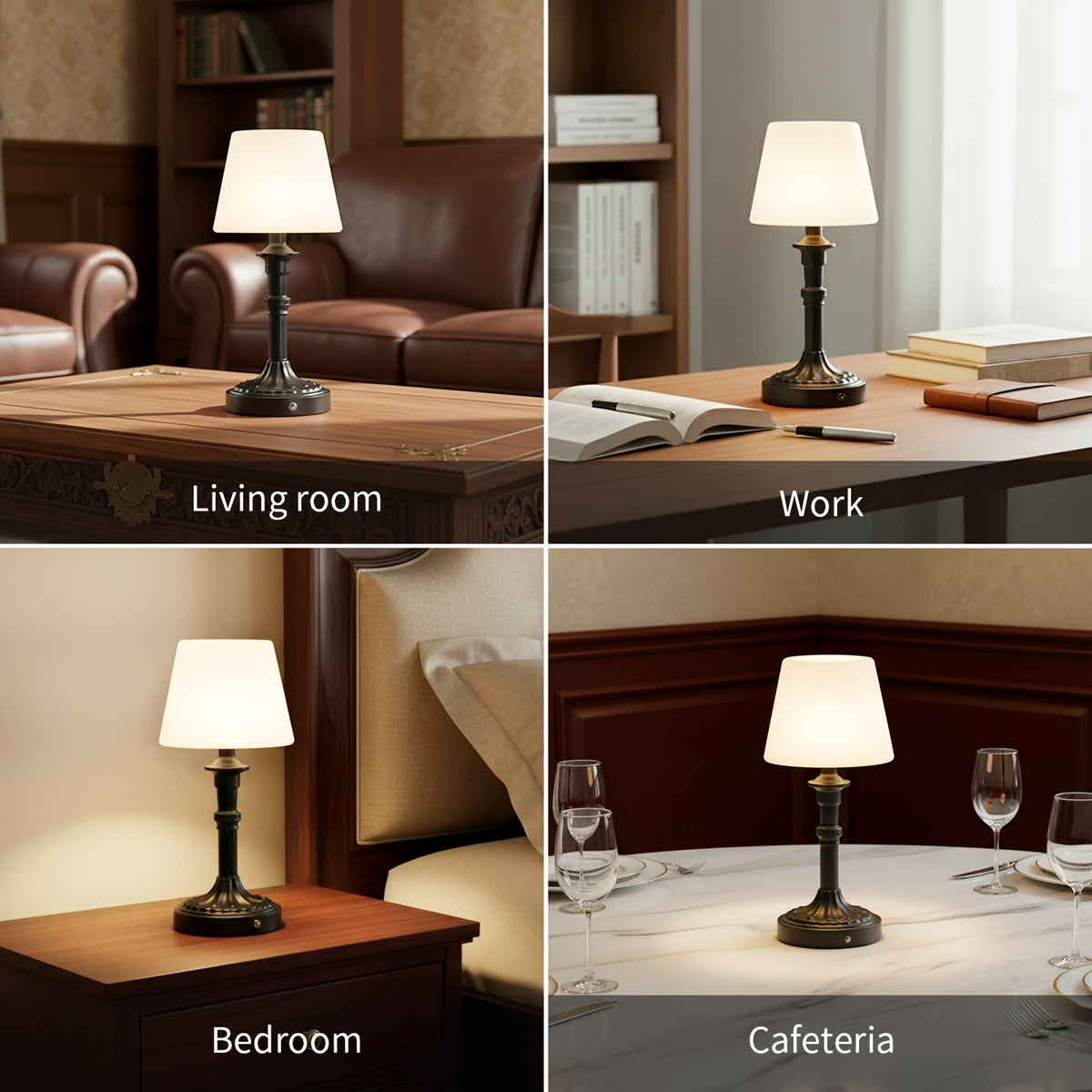 Lampe de chevet en métal — Intensité réglable, gros plan