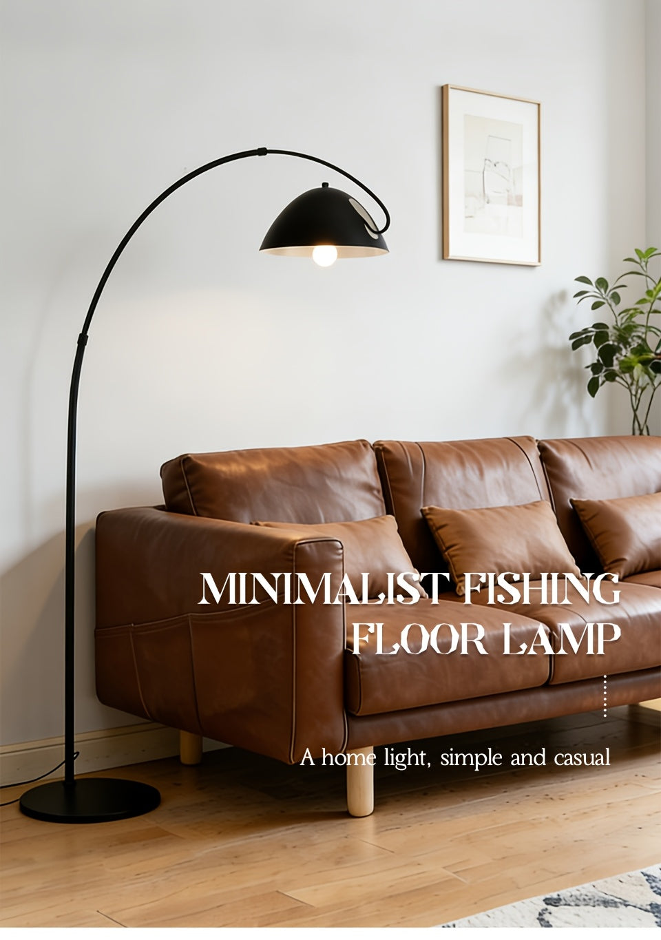Lampe de bureau en arc noire à mât réglable, 185 cm de haut