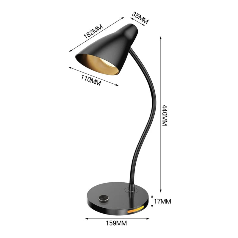 Lampe de bureau LED flexible - Col de cygne orientable.