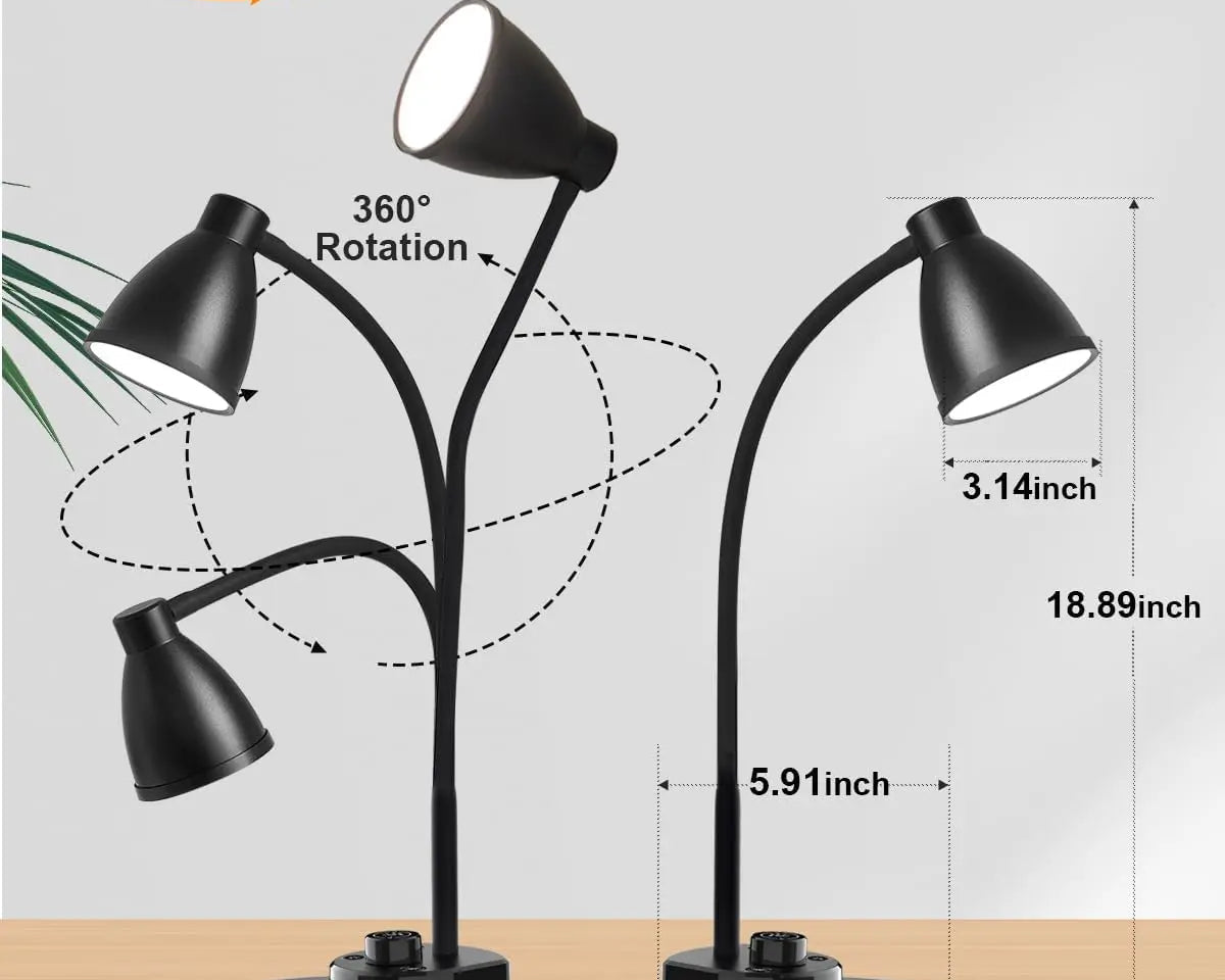 Lampe de bureau LED flexible - Variation et détection auto.