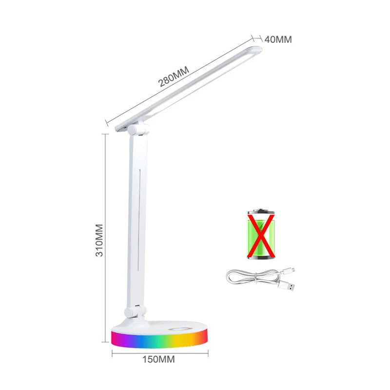 Lampe de bureau LED articulée tactile — Confort visuel