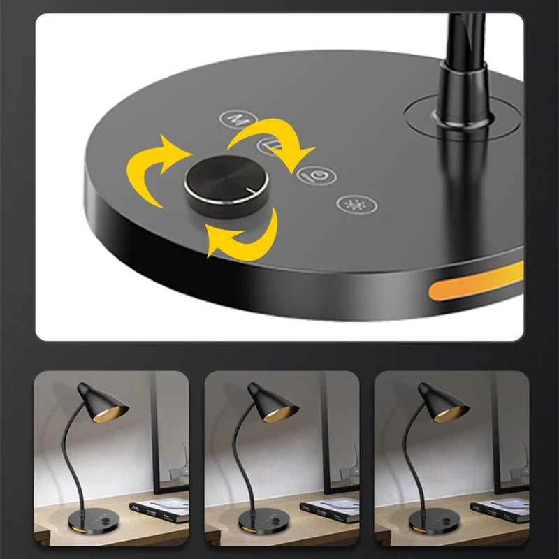 Lampe de bureau LED flexible - Col de cygne orientable.