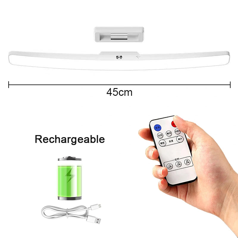 Lampe de bureau LED suspendue - Barre magnétique rechargeable.