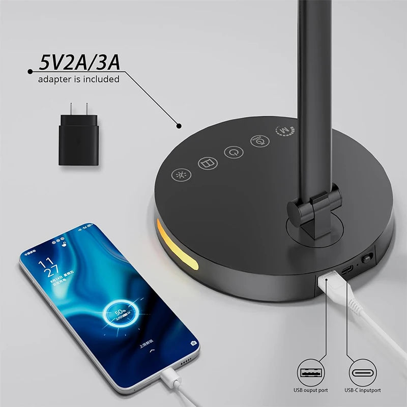 Lampe de bureau LED articulée double tête - Tactile et orientable