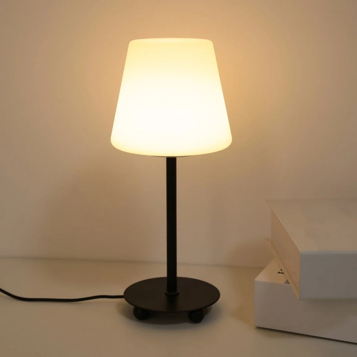 Lampe de bureau design abat-jour blanc - Lumière d'ambiance