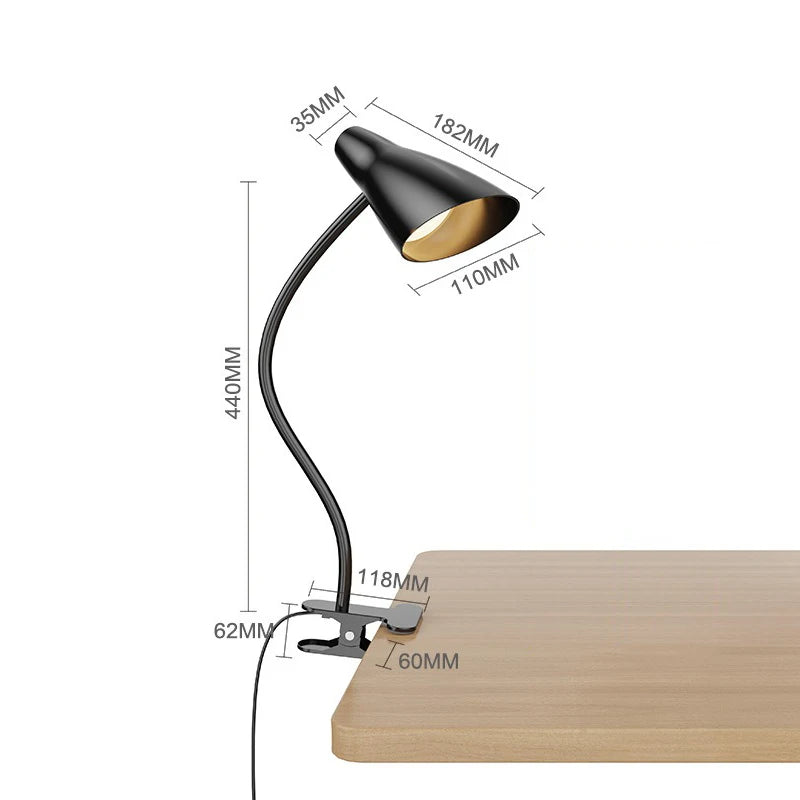 Lampe de bureau LED flexible - Col de cygne orientable.