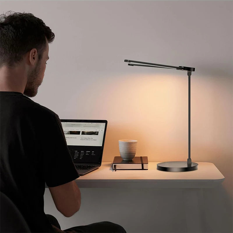 Lampe de bureau LED articulée double tête - Tactile et orientable