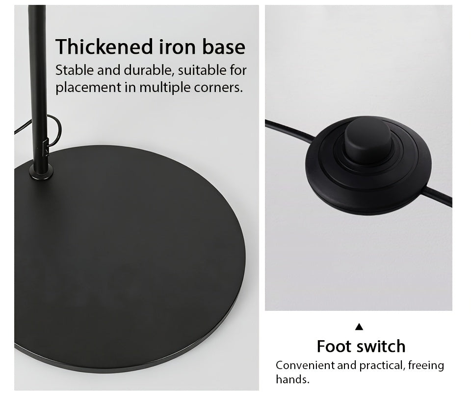 Lampe de bureau en arc noire à mât réglable, 185 cm de haut