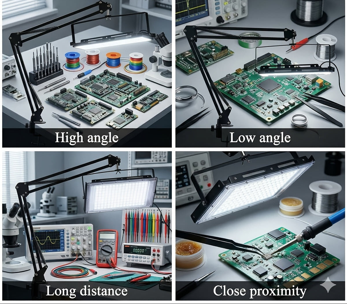 Lampe d'atelier LED à pince - Panneau 96 LED orientable — photo 5