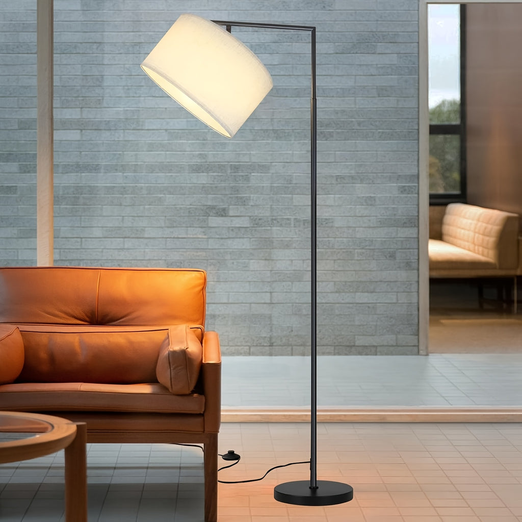 Lampe de bureau à abat-jour en tissu beige ou noir, douille E27