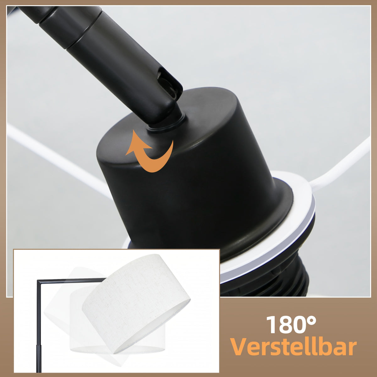 Lampe de bureau à abat-jour en tissu beige ou noir, douille E27