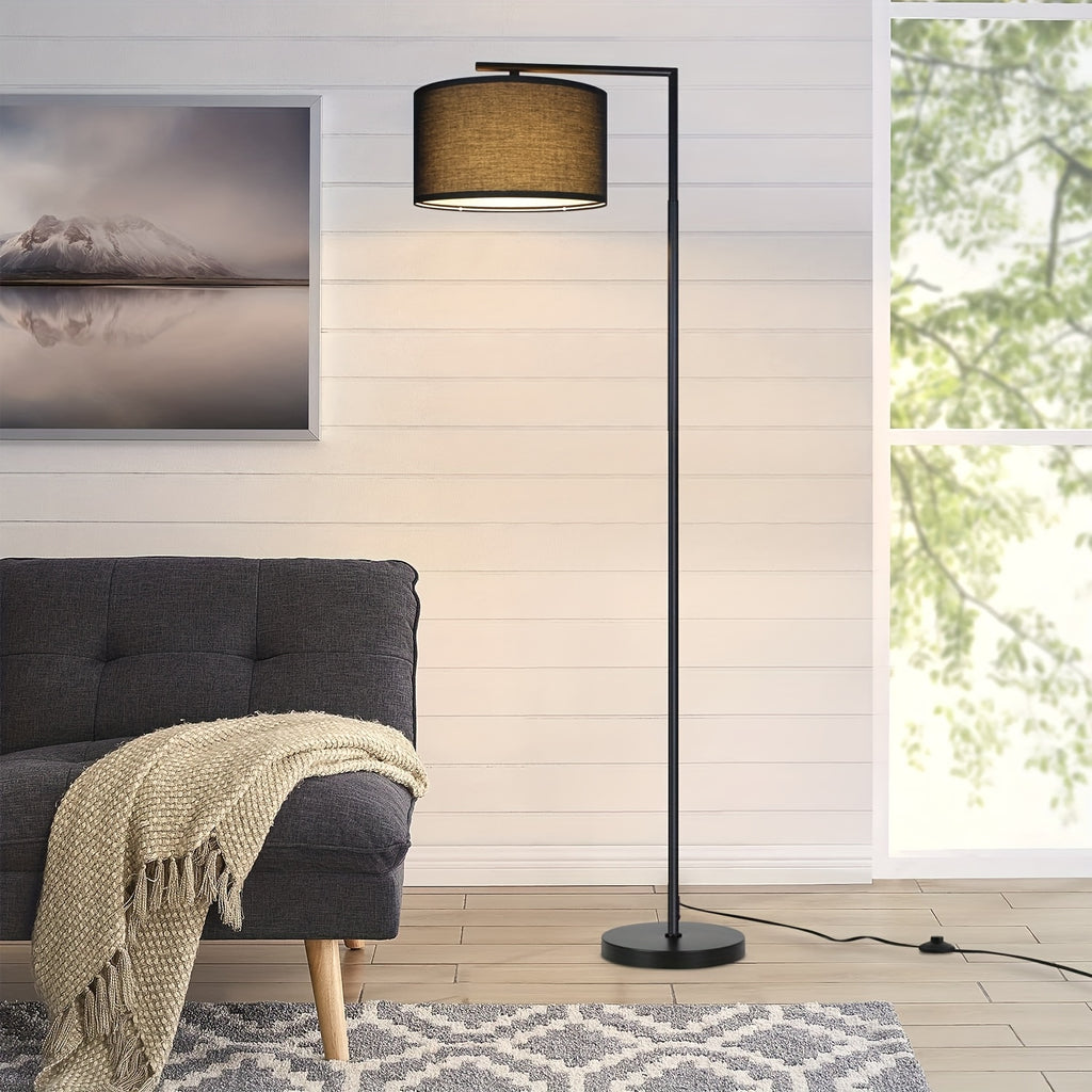Lampe de bureau sur pied à abat-jour tissu déporté 166 cm