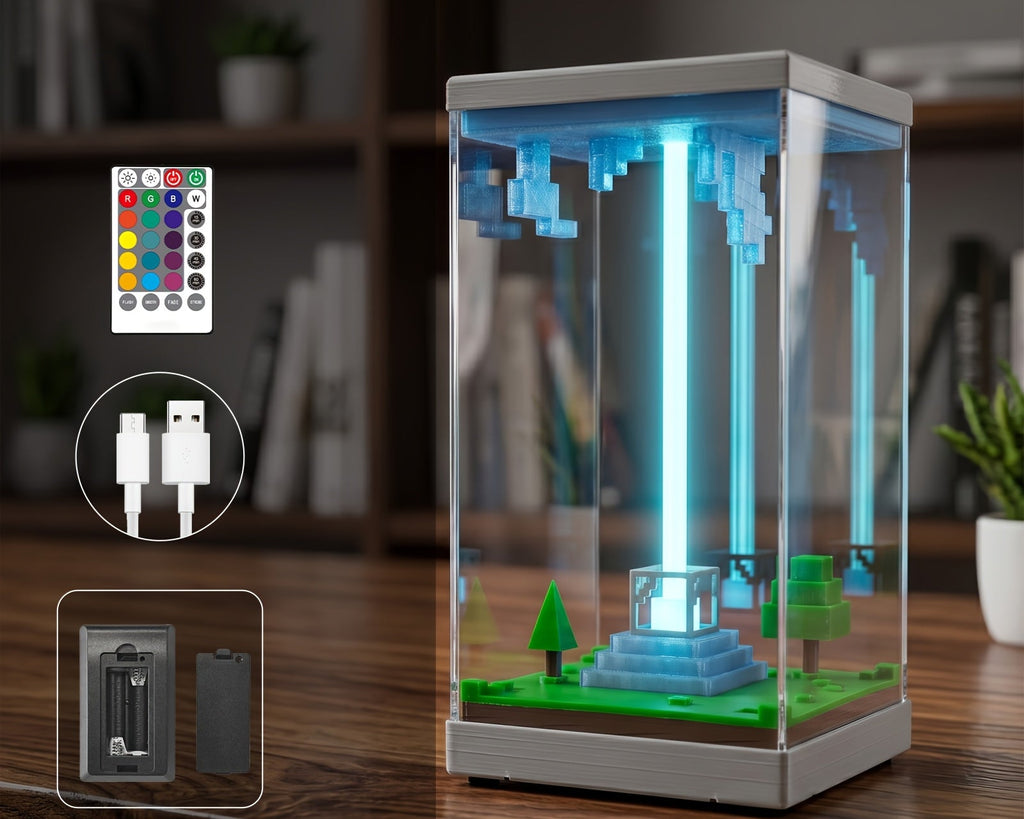 Lampe de bureau ado pixel art RGB - Télécommande 16 couleurs — photo 1