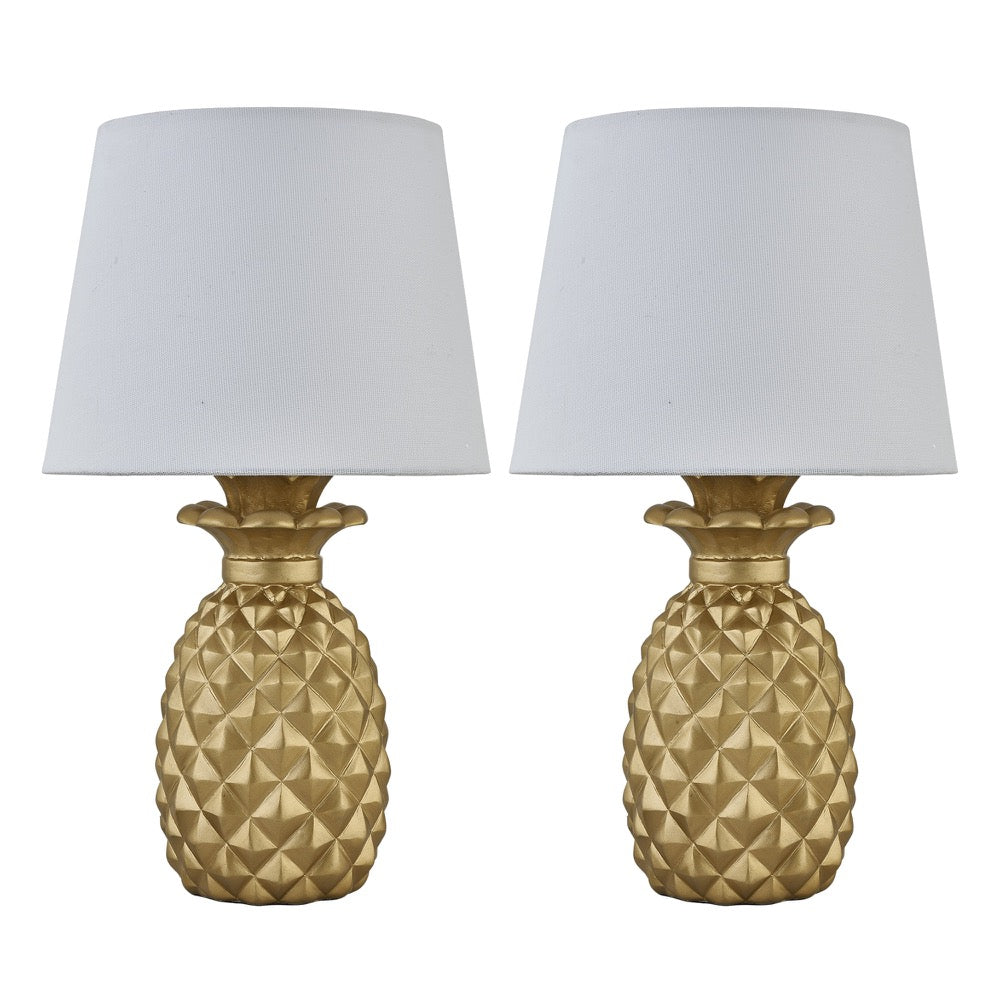 Lampe de bureau ananas dorée - Lot de 2 lampes design — photo 1 Image