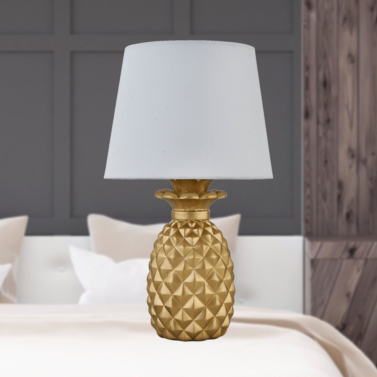 Lampe de bureau ananas dorée - Lot de 2 lampes design — photo 3 Image