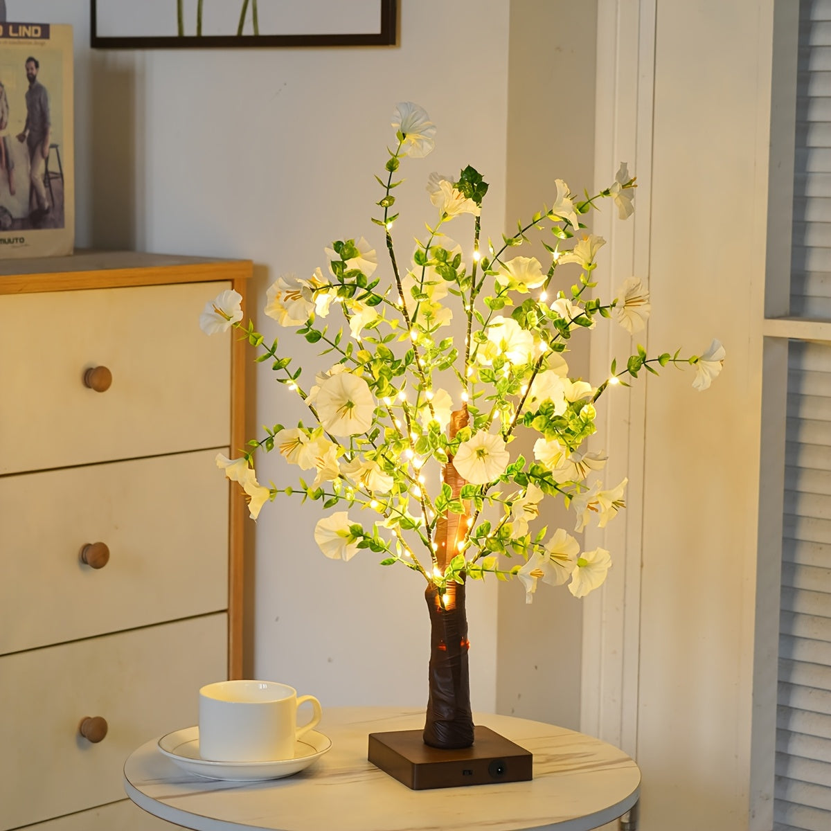 Lampe de bureau arbre fleuri lumineux - Veilleuse romantique — photo 2