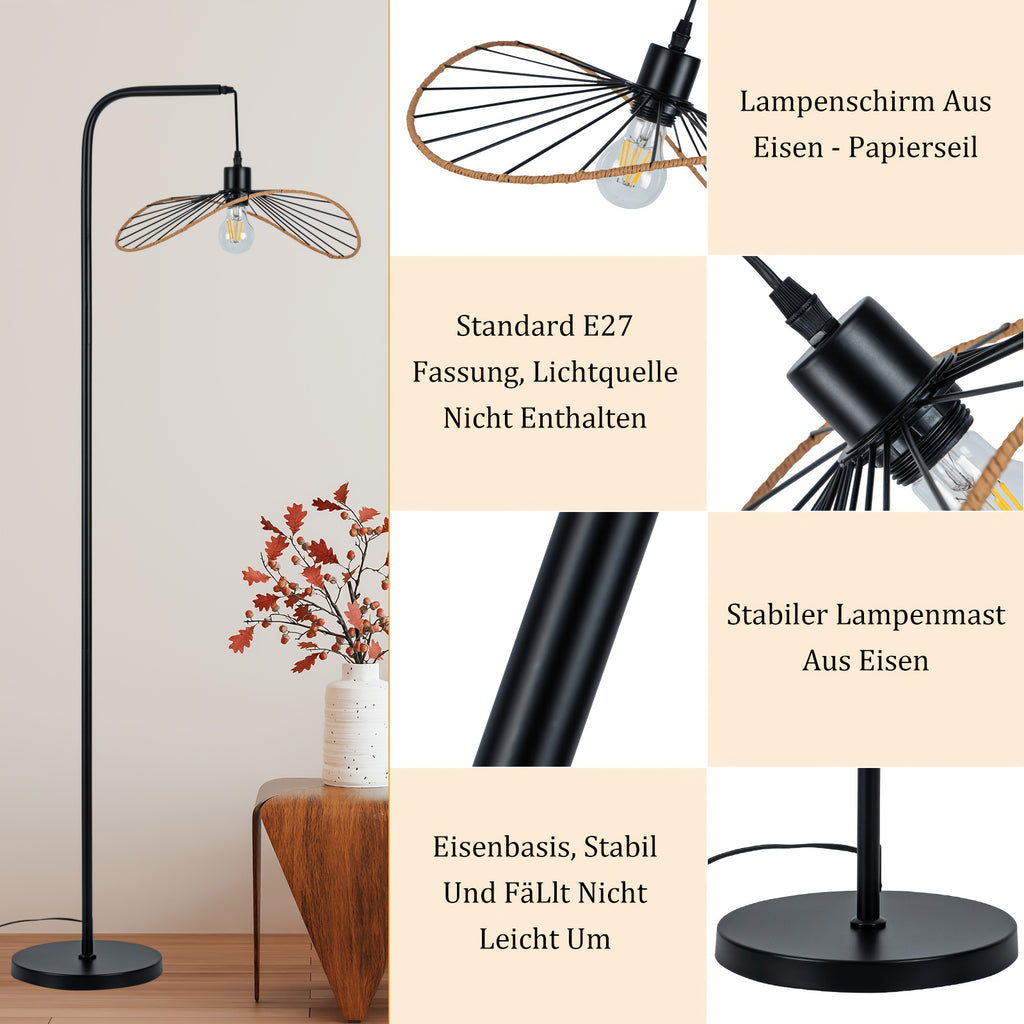 Lampe de bureau arc à abat-jour ajouré en fil de fer, 144 cm
