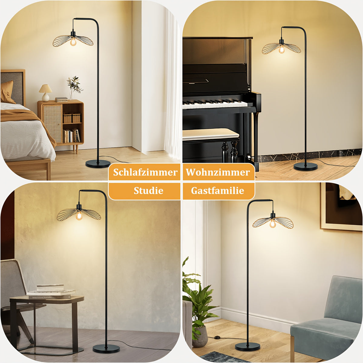Lampe de bureau arc à abat-jour ajouré en fil de fer, 144 cm