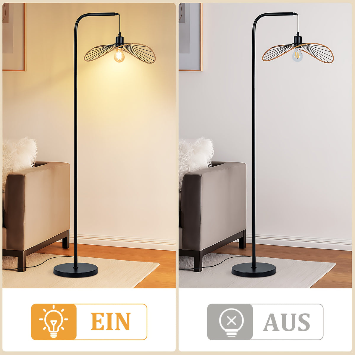 Lampe de bureau arc à abat-jour ajouré en fil de fer, 144 cm