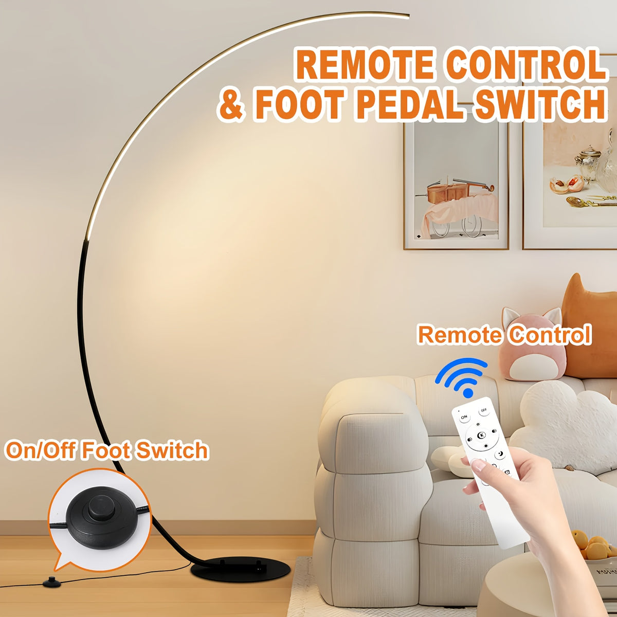Lampe de bureau arc LED avec télécommande et intensité variable