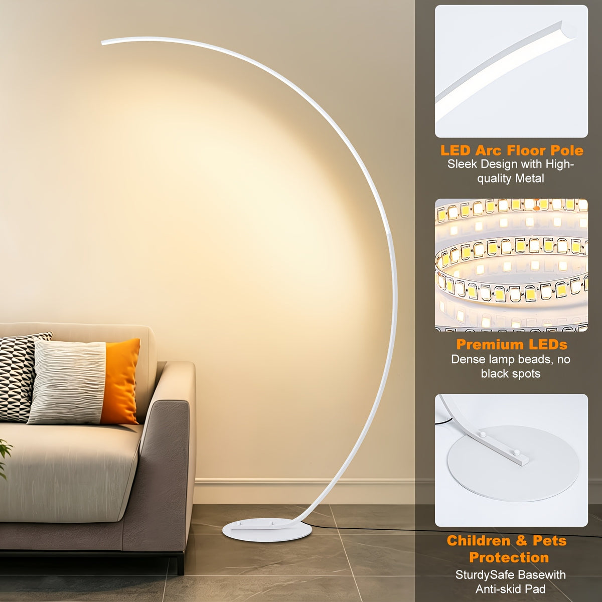 Lampe de bureau arc LED avec télécommande et intensité variable