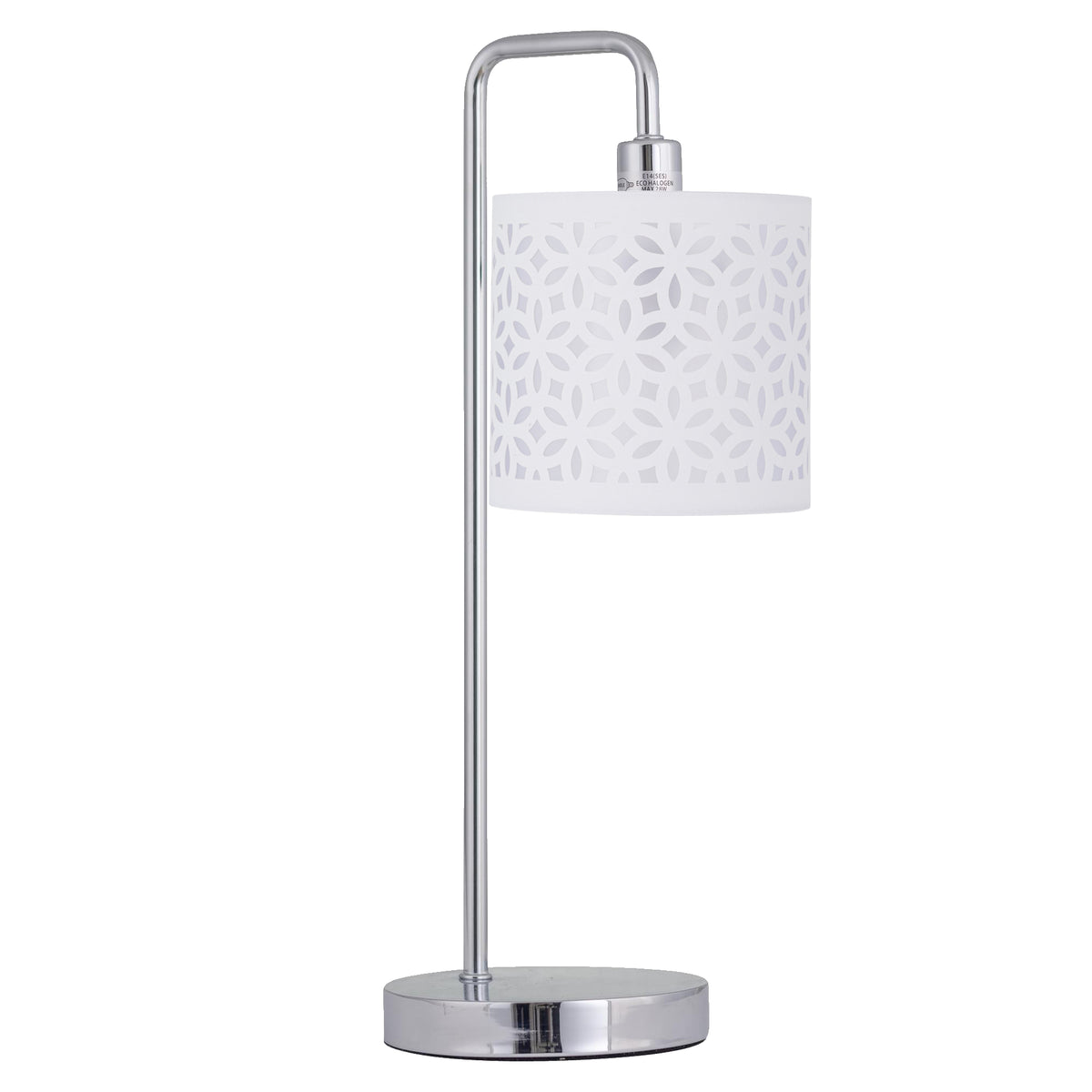 Lampe de bureau arquée chromée - Abat-jour ajouré au laser — photo 3