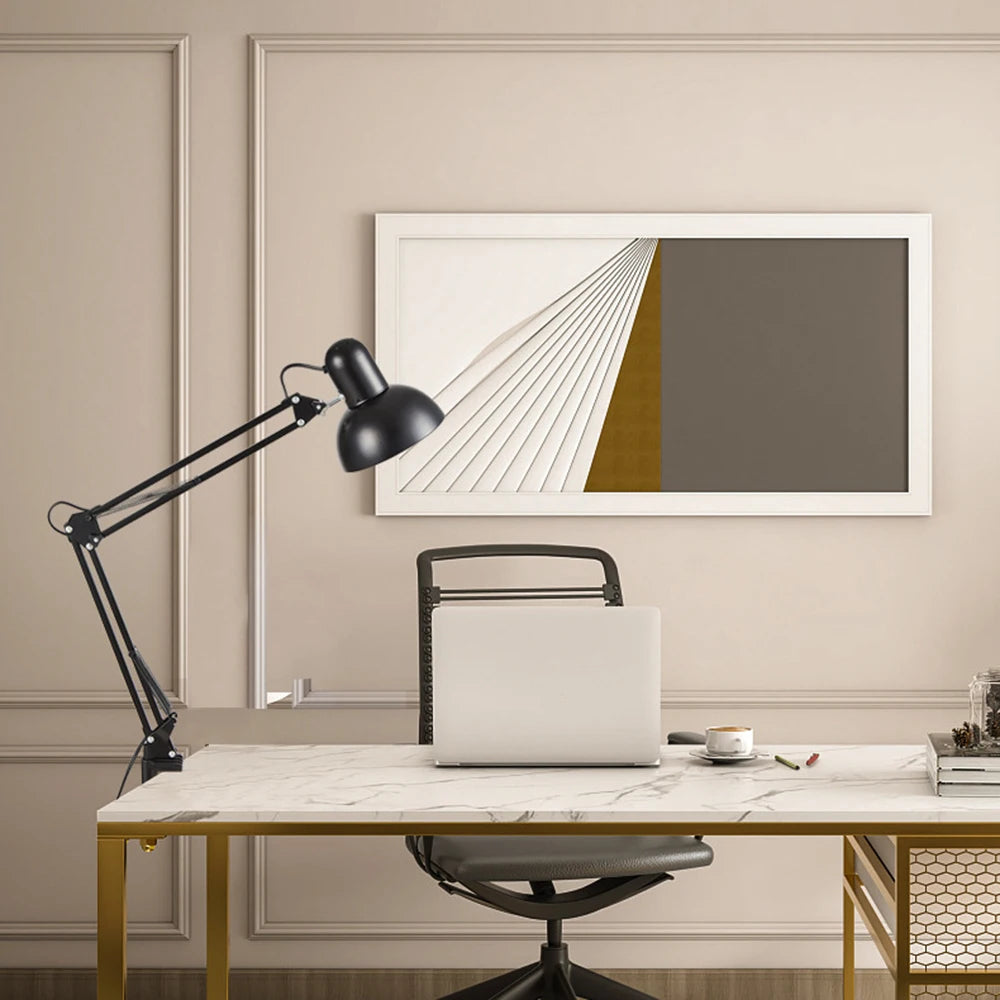Lampe de bureau articulée en métal - Pince et bras à ressort — photo 2
