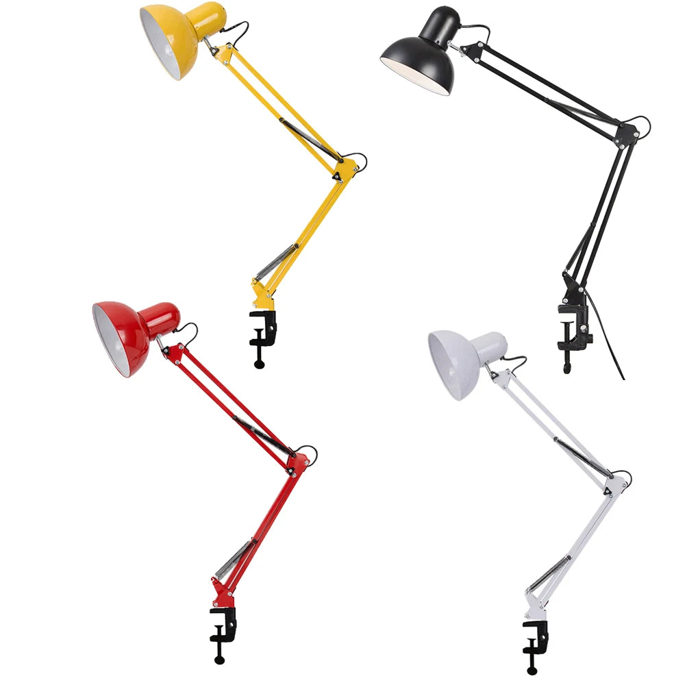 Lampe de bureau articulée en métal - Pince et bras à ressort — photo 9