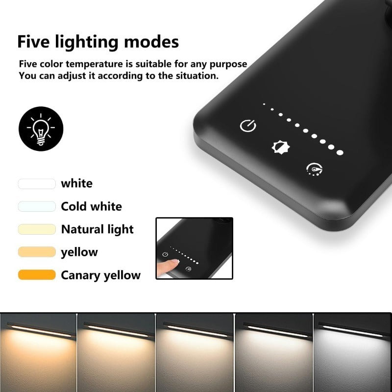 Lampe de bureau à barre pliante blanche et sortie USB 5 V