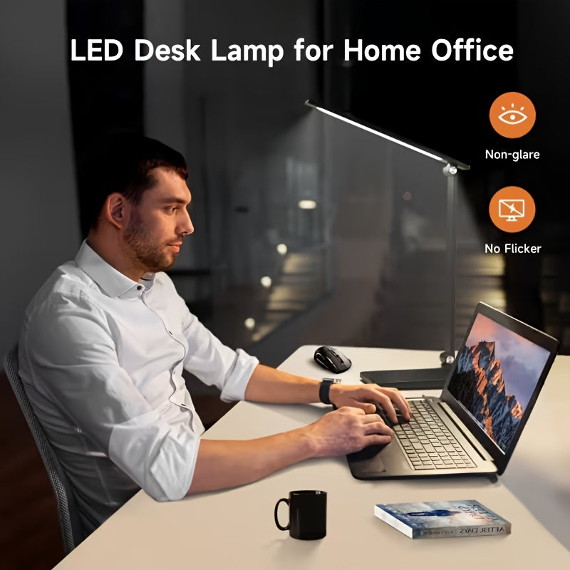 Lampe de bureau à barre pliante blanche et sortie USB 5 V