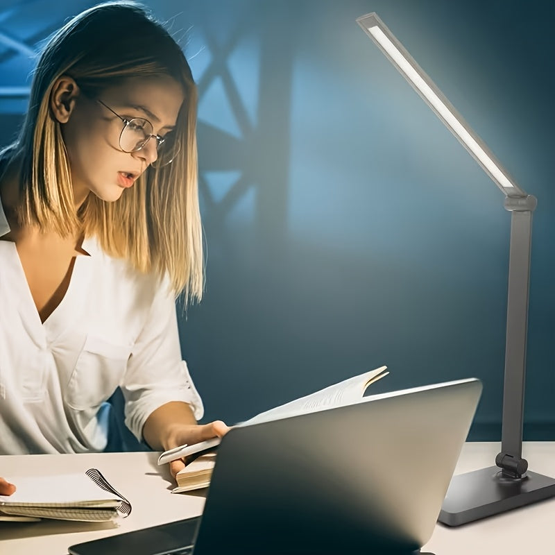 Lampe de bureau à barre pliante blanche et sortie USB 5 V