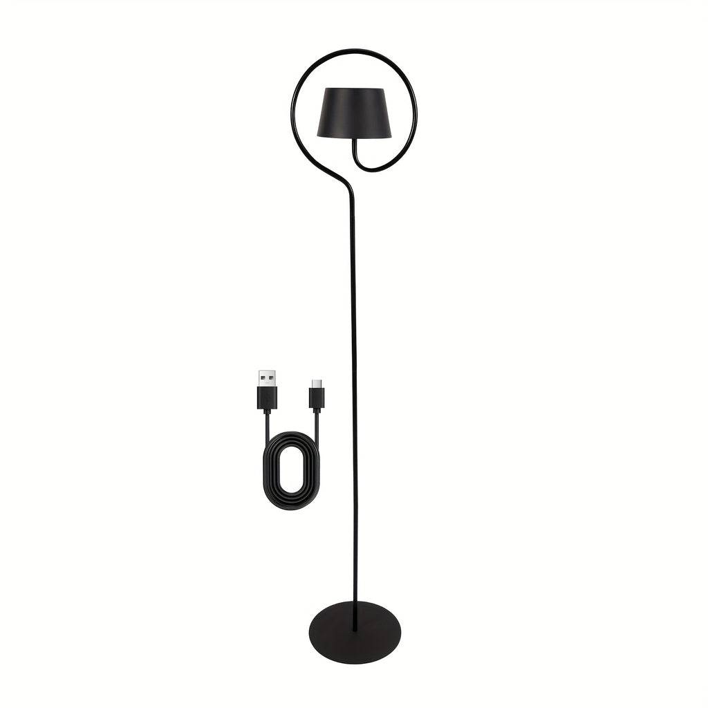 Lampe de bureau blanche à anneau d'acier, trois blancs LED