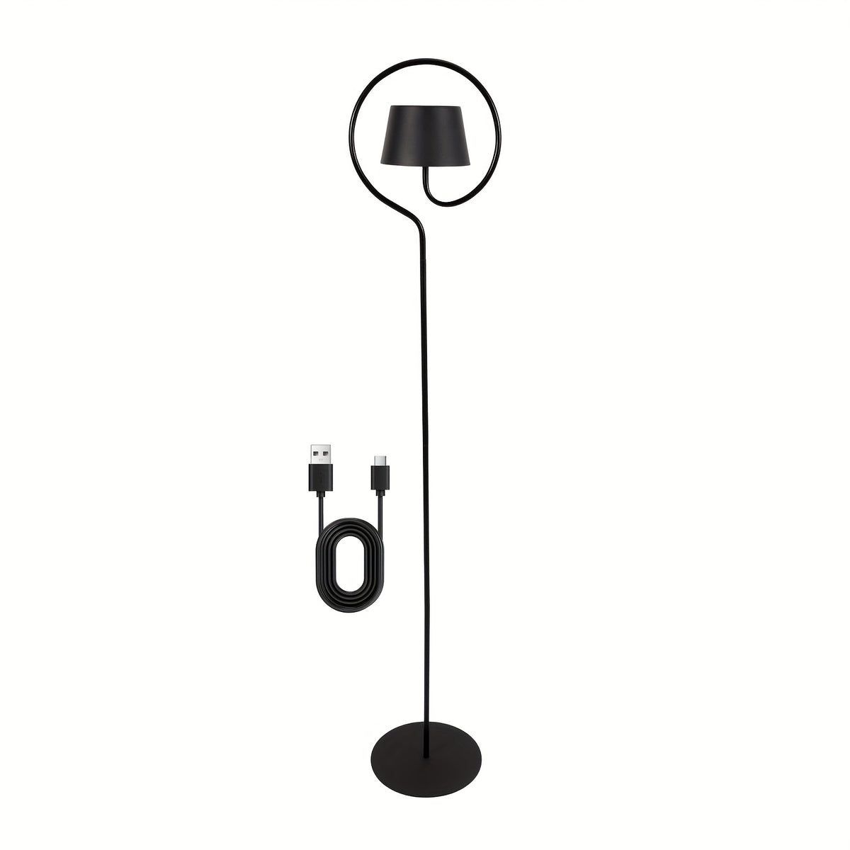 Lampe de bureau blanche à anneau d'acier, trois blancs LED