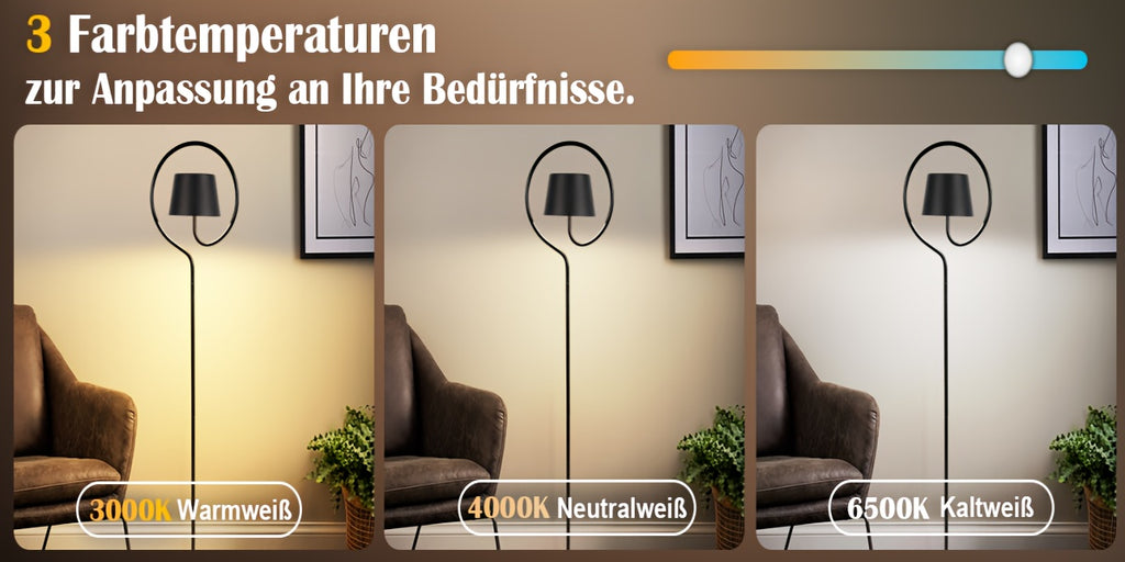 Lampe de bureau blanche à anneau d'acier, trois blancs LED