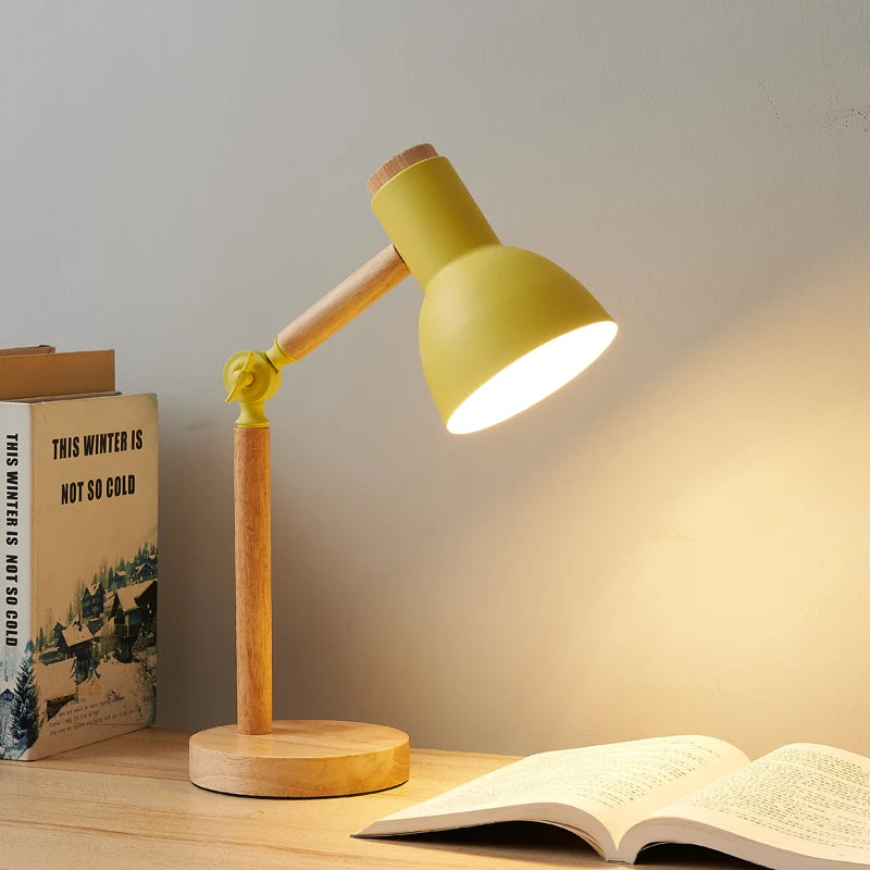 Lampe de bureau en bois - Tête orientable design nordique — photo 4 Image