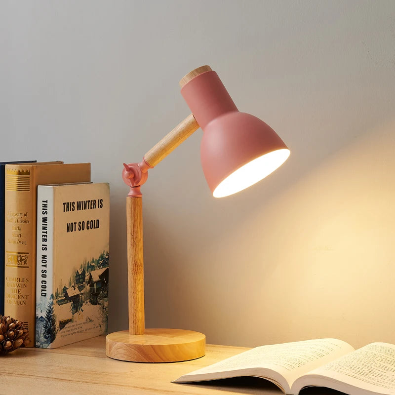 Lampe de bureau en bois - Tête orientable design nordique — photo 7