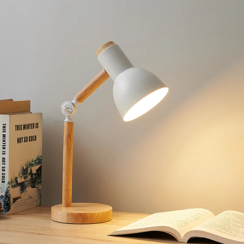 Lampe de bureau en bois - Tête orientable design nordique — photo 9