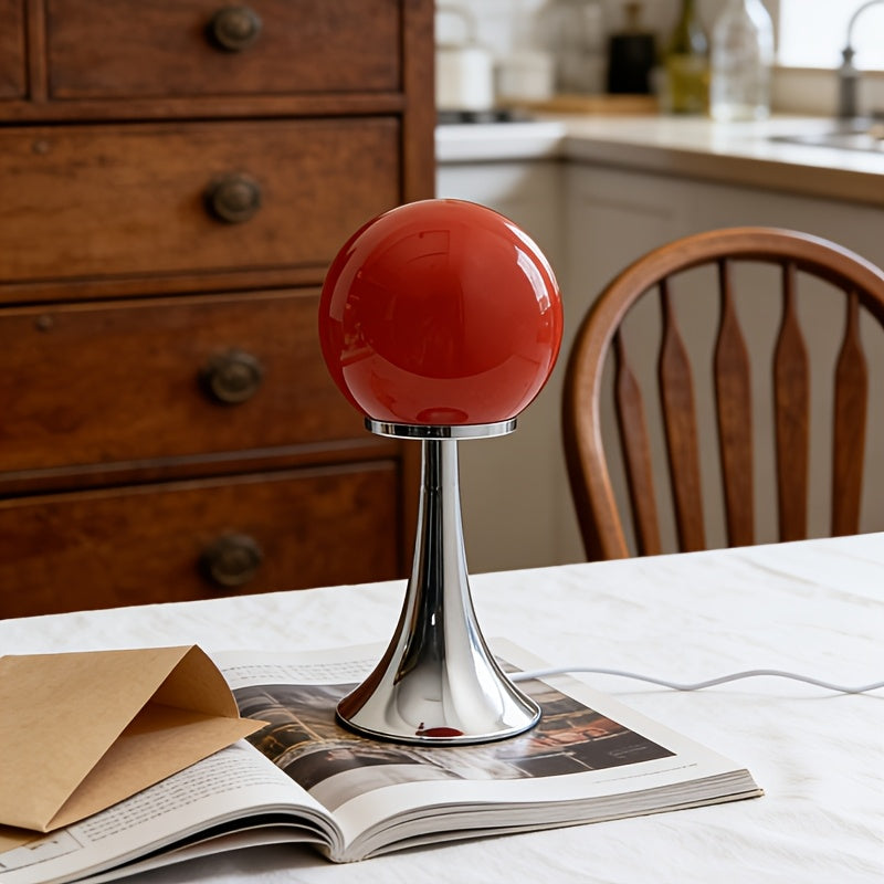 Lampe de bureau boule en verre – Design rétro minimaliste — photo 2