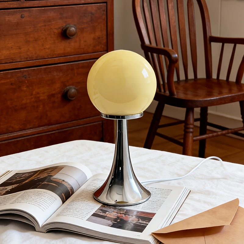 Lampe de bureau boule en verre – Design rétro minimaliste — photo 3
