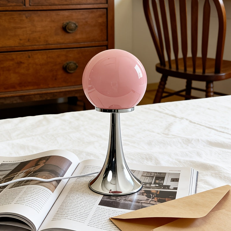 Lampe de bureau boule en verre – Design rétro minimaliste — photo 4