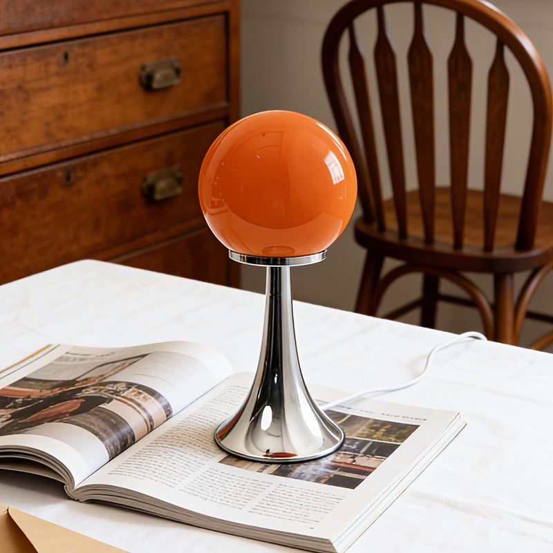 Lampe de bureau boule en verre – Design rétro minimaliste — photo 5