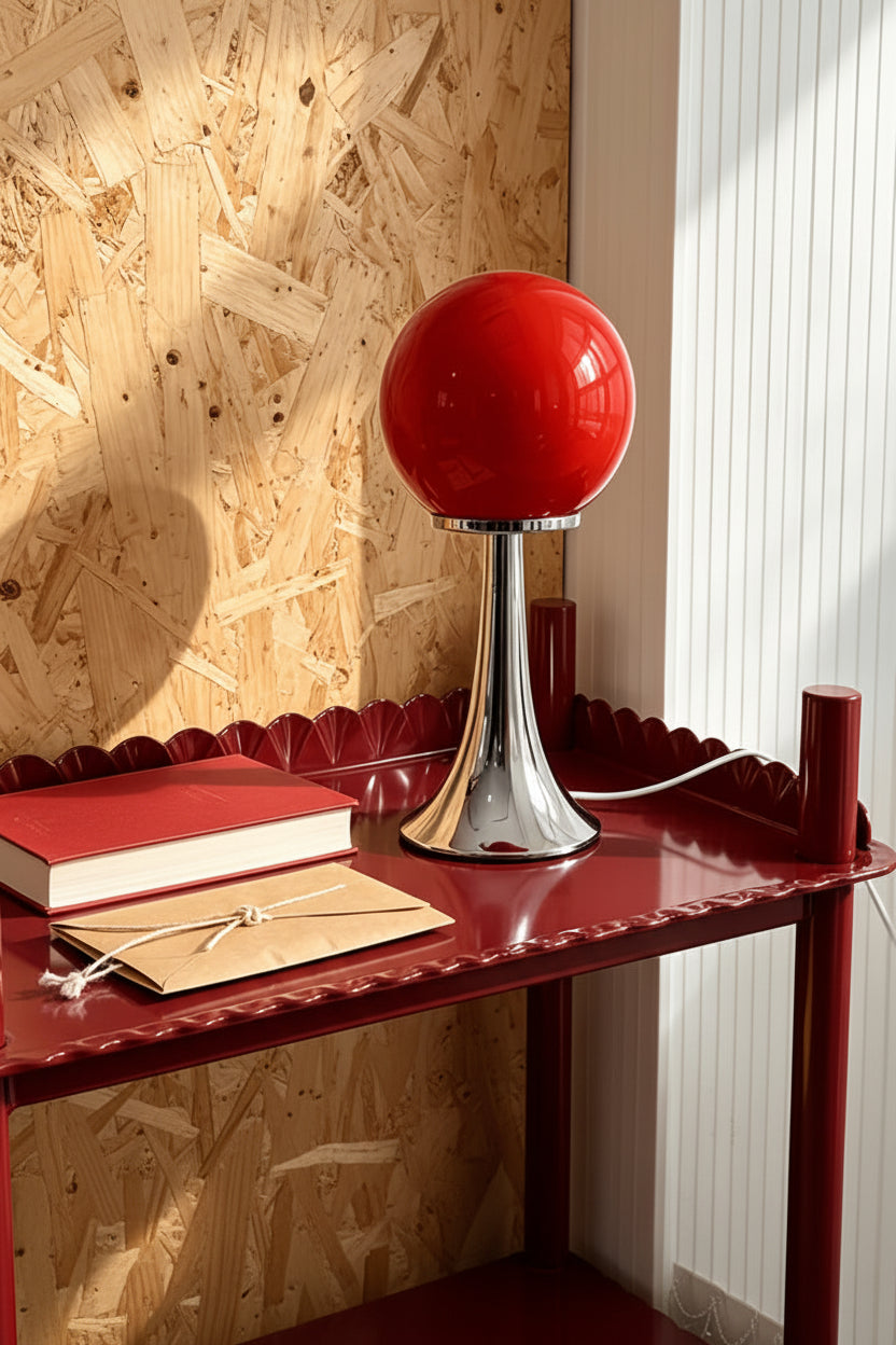 Lampe de bureau boule en verre – Design rétro minimaliste — photo 7