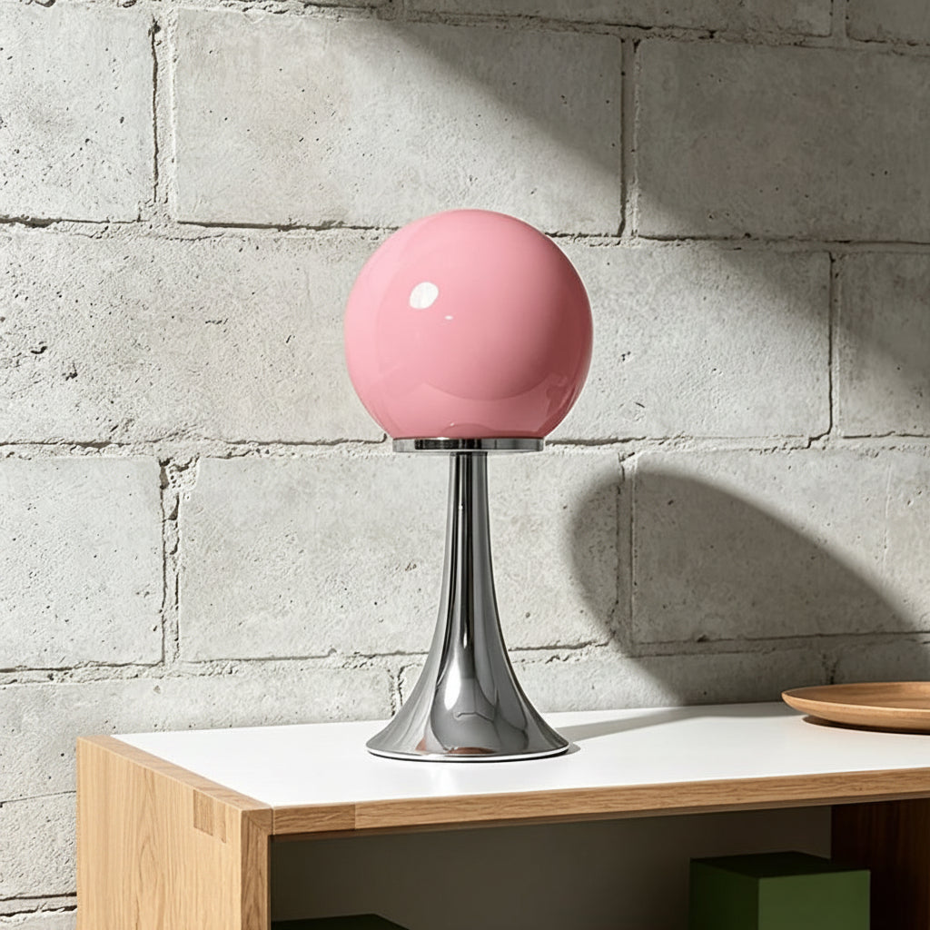 Lampe de bureau boule en verre – Design rétro minimaliste — photo 8