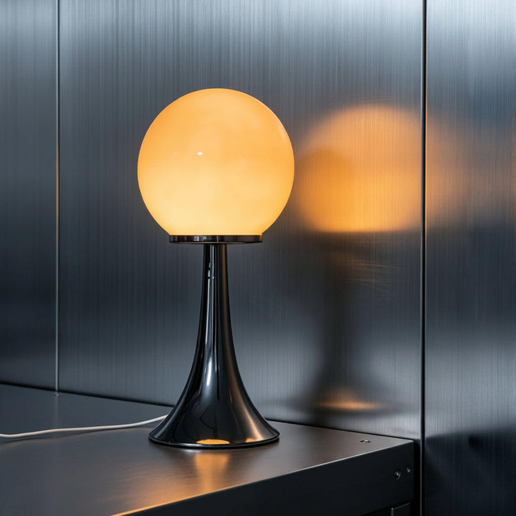 Lampe de bureau boule en verre – Design rétro minimaliste — photo 9
