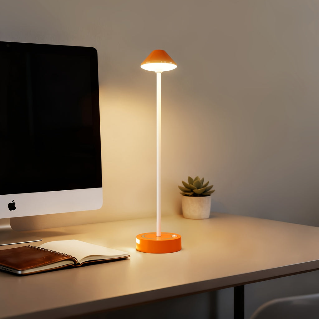 Lampe de bureau à capteur, abat-jour conique, 39 cm de haut