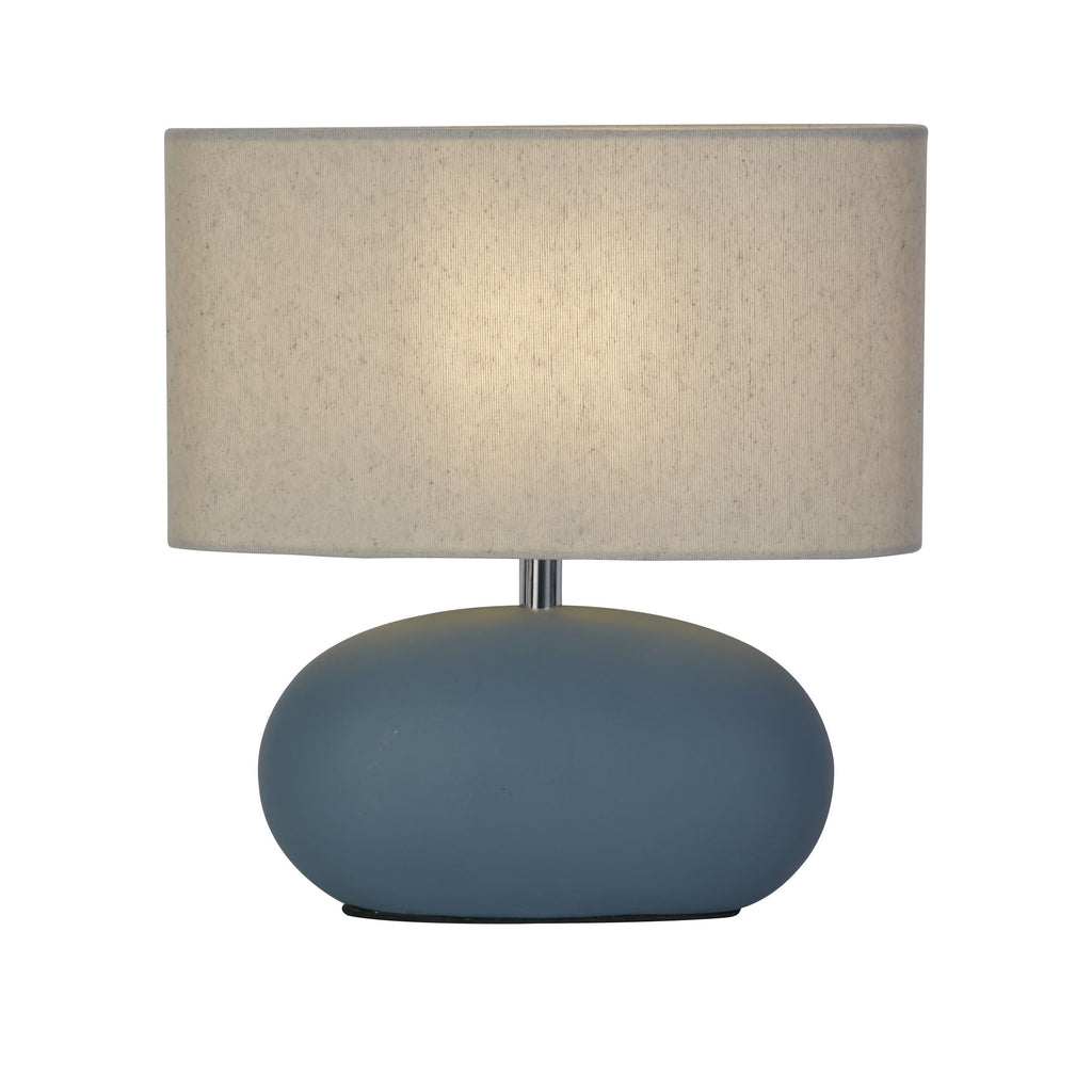 Lampe de bureau en céramique bleue - Design galet moderne — photo 2