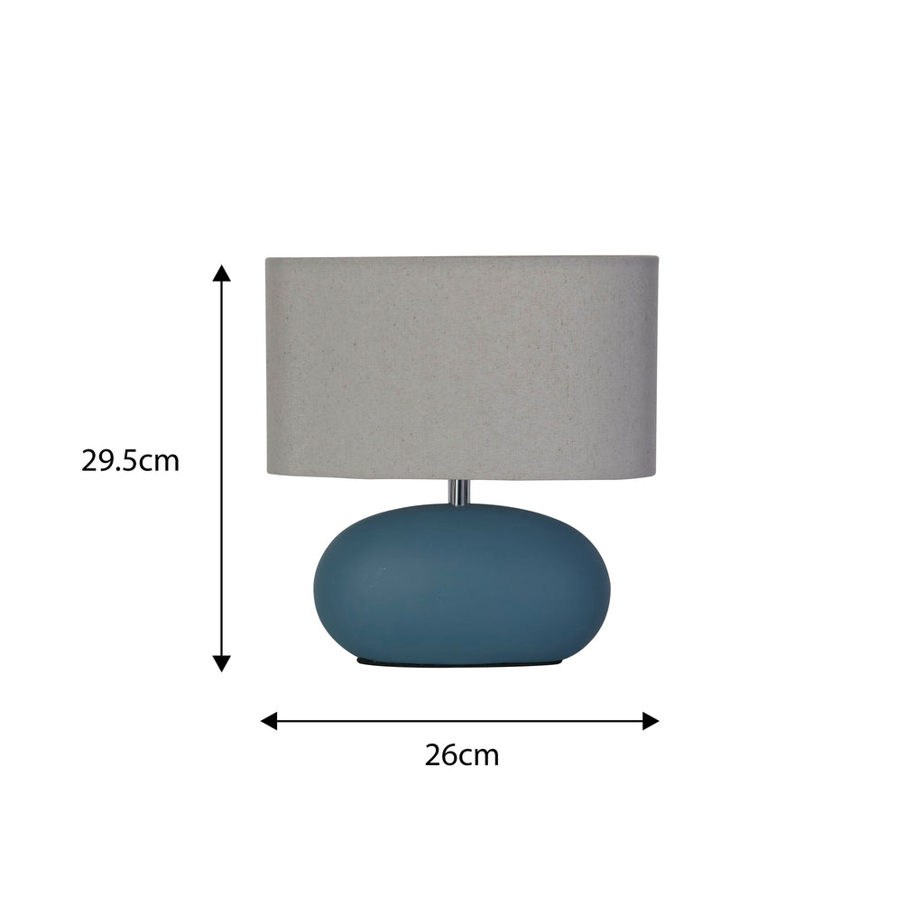 Lampe de bureau en céramique bleue - Design galet moderne — photo 5