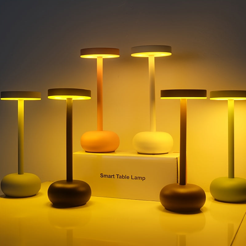 Lampe de bureau champignon métal, batterie 1200 mAh, 20,5 cm